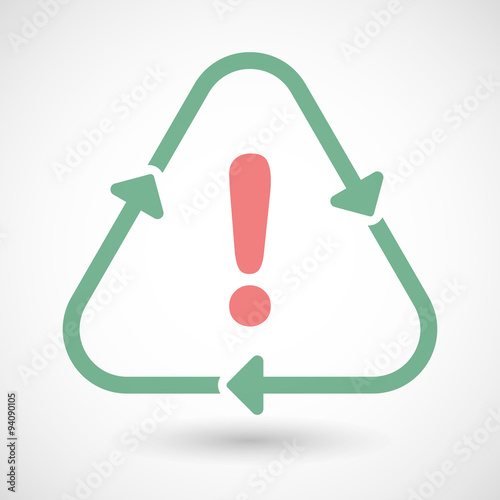 Konstfotografi Line art recycle sign icon with an admiration sign