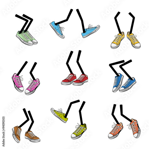 Cartoon walking feet