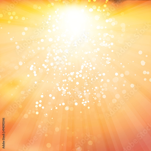 Sun Rays with Bubbles - Vector Background Design