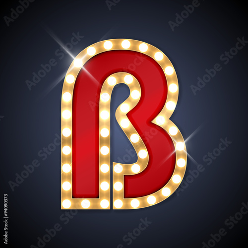 Vector illustration of retro signboard letter ? (Eszett).