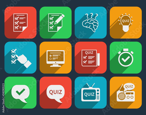 Lottery and quiz icons