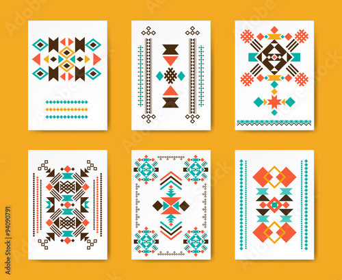 Geometric hipster tribal triangular flyers