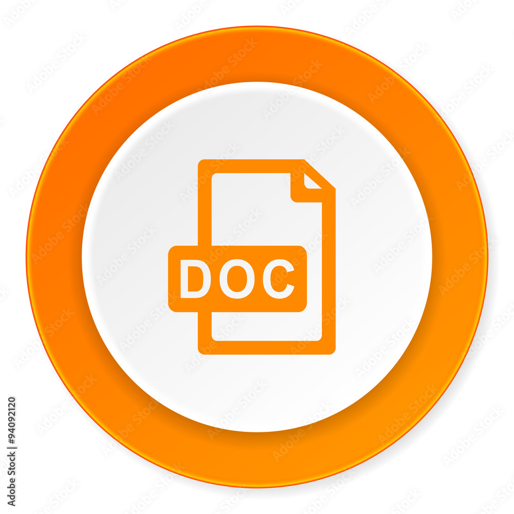 doc file orange circle 3d modern design flat icon on white background doc file orange circle 3d modern design flat icon on white background