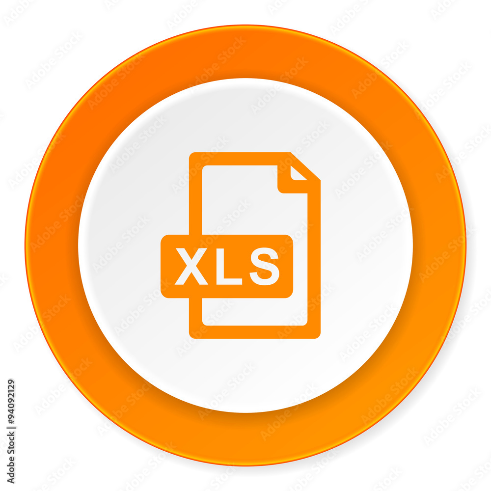 xls file orange circle 3d modern design flat icon on white background xls file orange circle 3d modern design flat icon on white background