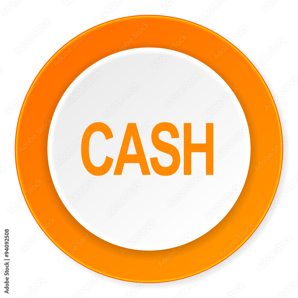 cash orange circle 3d modern design flat icon on white background cash orange circle 3d modern design flat icon on white background