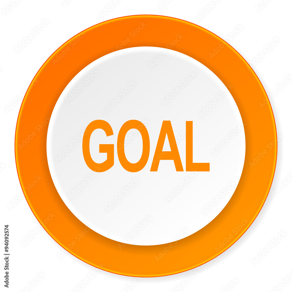 goal orange circle 3d modern design flat icon on white background goal orange circle 3d modern design flat icon on white background