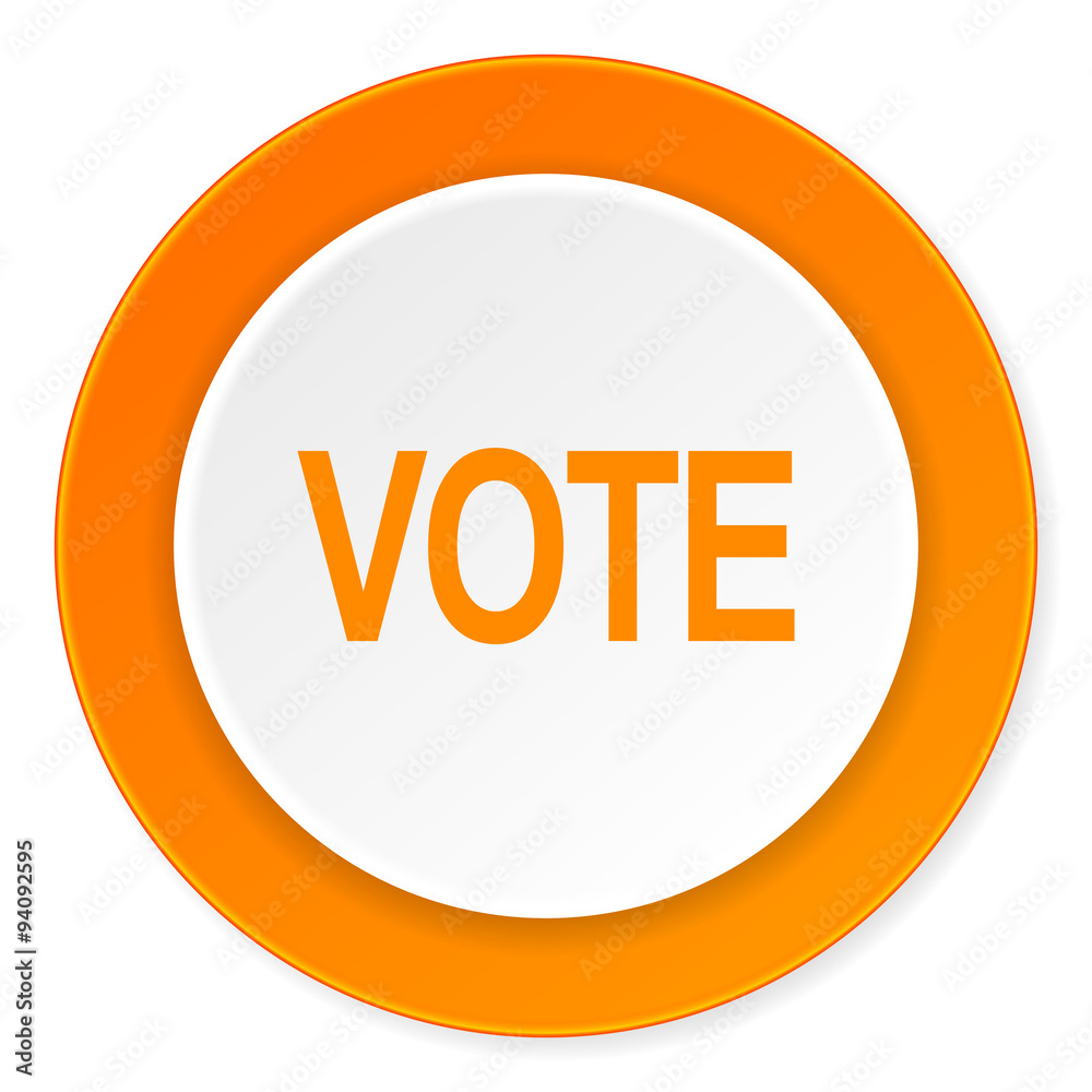 vote orange circle 3d modern design flat icon on white background vote orange circle 3d modern design flat icon on white background