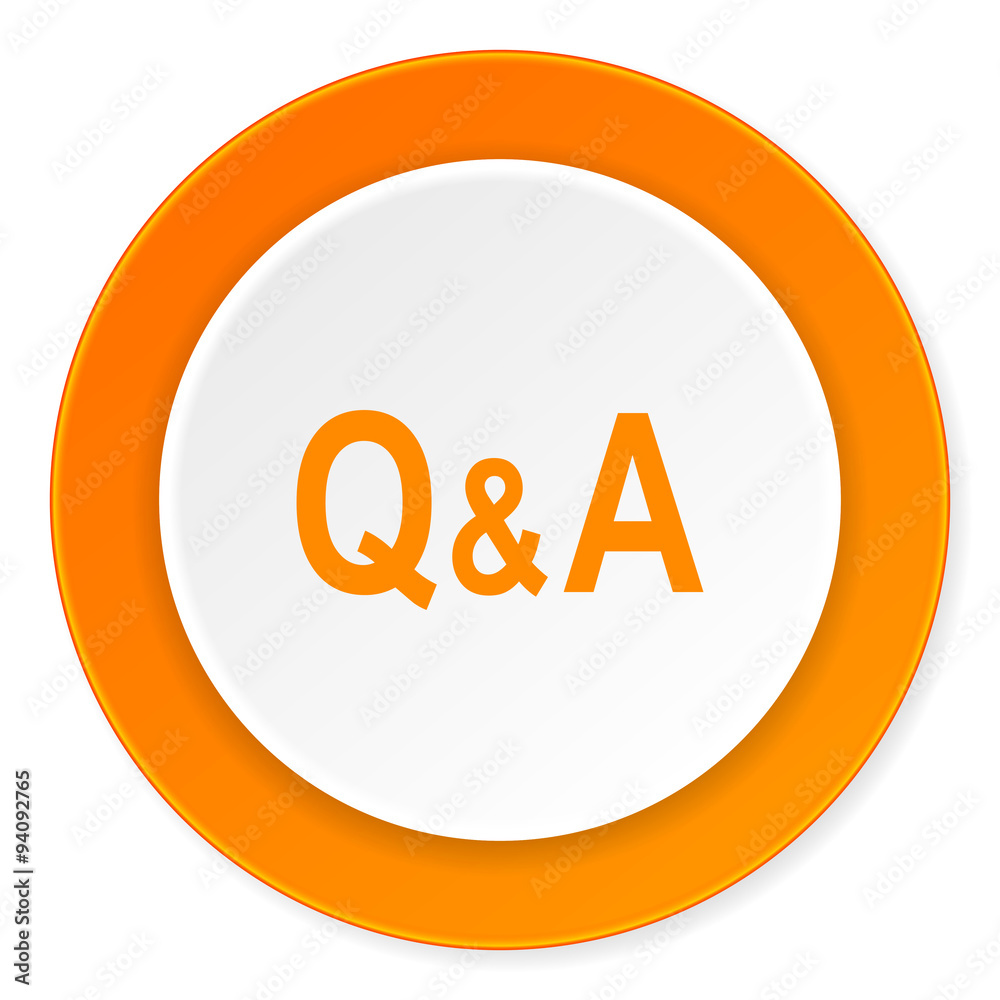 question answer orange circle 3d modern design flat icon on white background question answer orange circle 3d modern design flat icon on white background