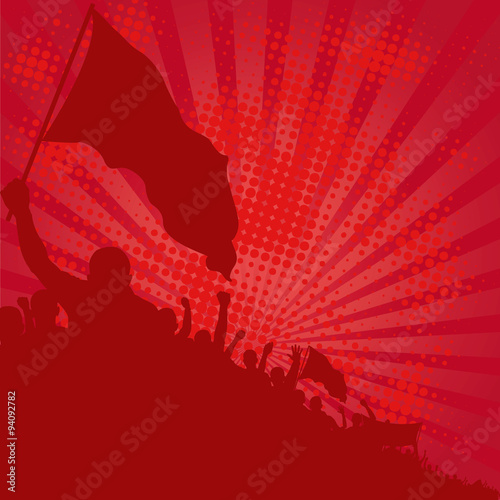 background with demonstrators