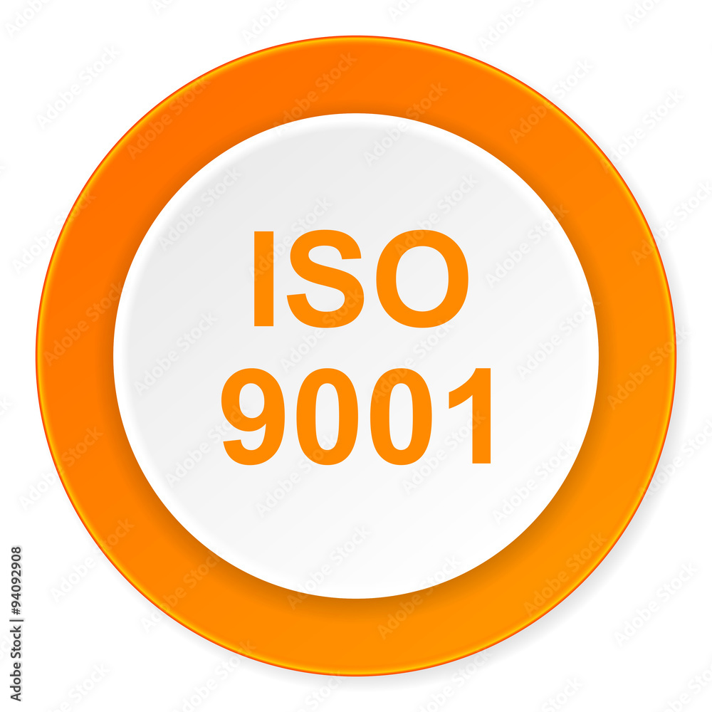 iso 9001 orange circle 3d modern design flat icon on white background iso 9001 orange circle 3d modern design flat icon on white background