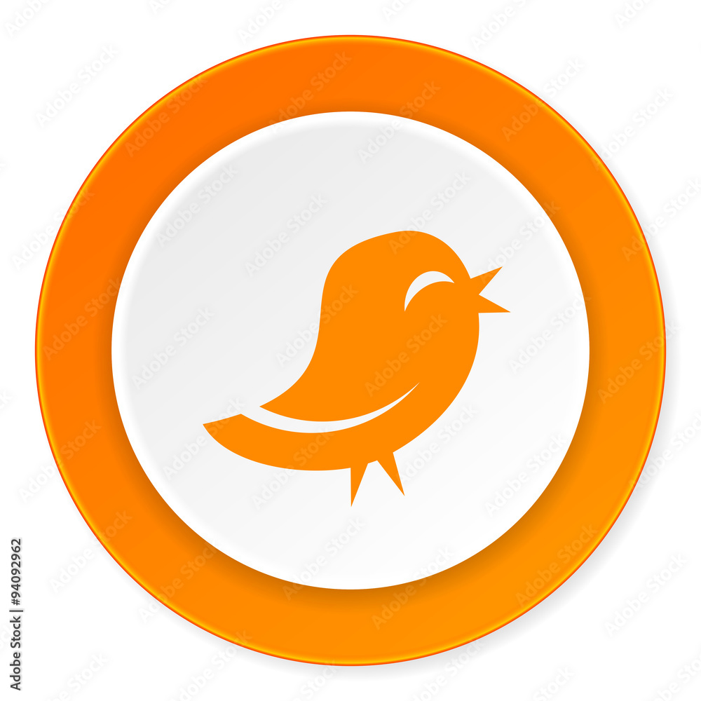 twitter orange circle 3d modern design flat icon on white background twitter orange circle 3d modern design flat icon on white background