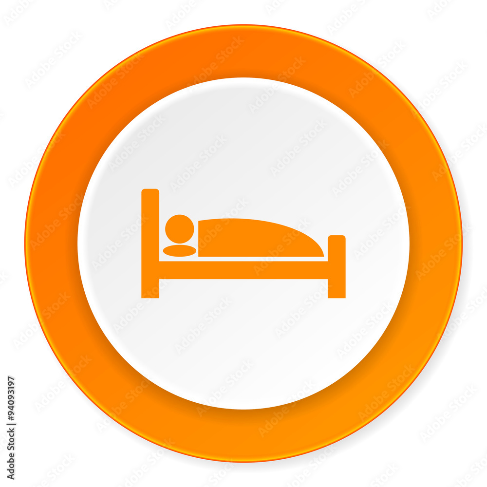 hotel orange circle 3d modern design flat icon on white background hotel orange circle 3d modern design flat icon on white background