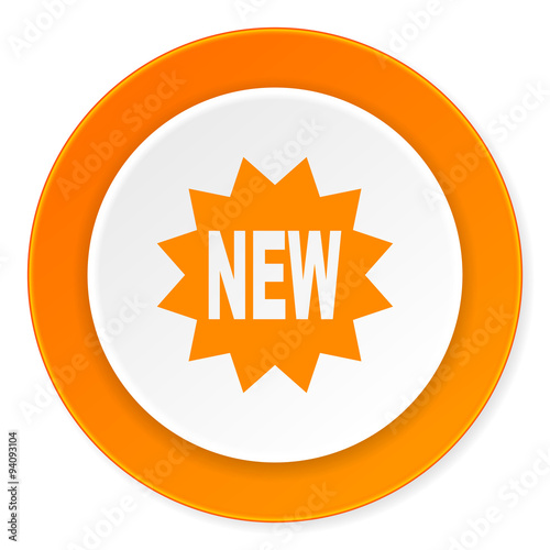 new orange circle 3d modern design flat icon on white background
