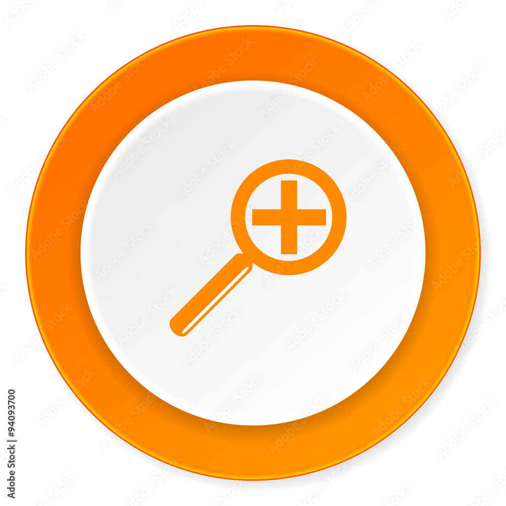 lens orange circle 3d modern design flat icon on white background lens orange circle 3d modern design flat icon on white background