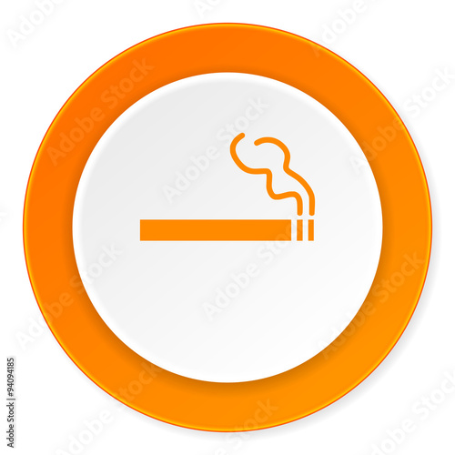 cigarette orange circle 3d modern design flat icon on white background