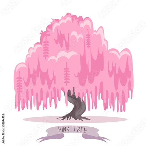 Pink tree. vector