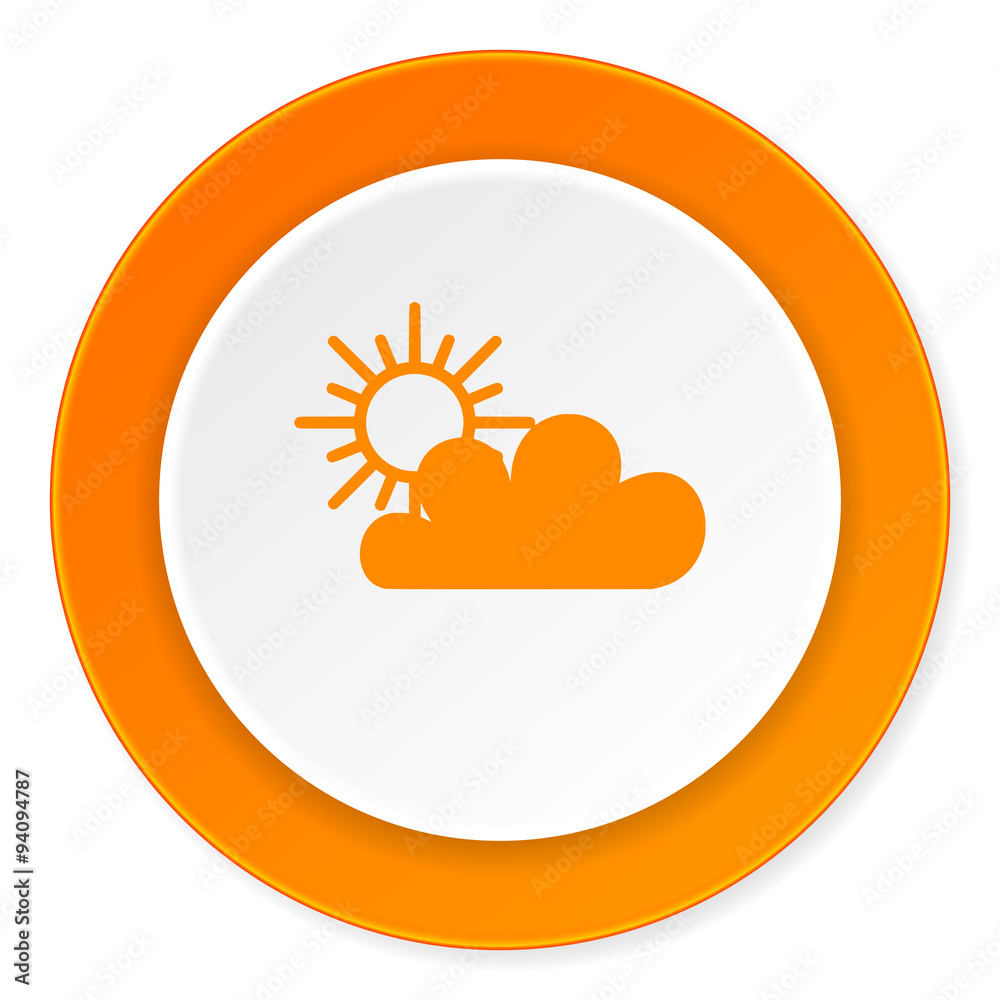 cloud orange circle 3d modern design flat icon on white background cloud orange circle 3d modern design flat icon on white background