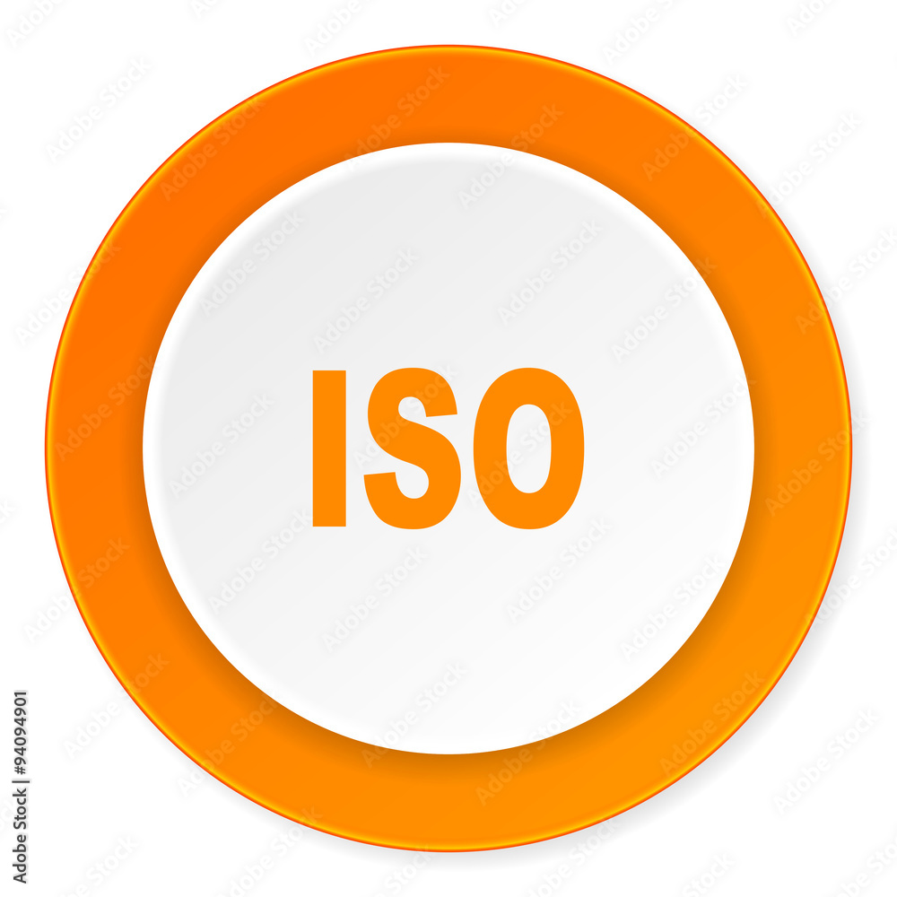 iso orange circle 3d modern design flat icon on white background iso orange circle 3d modern design flat icon on white background
