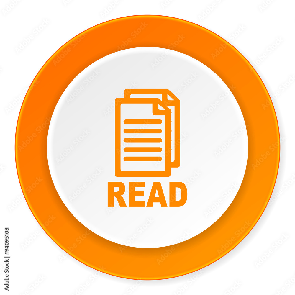 read orange circle 3d modern design flat icon on white background read orange circle 3d modern design flat icon on white background
