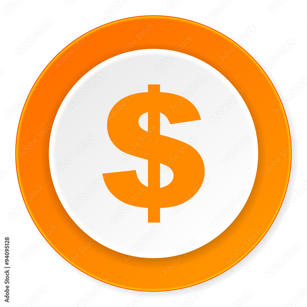 dollar orange circle 3d modern design flat icon on white background dollar orange circle 3d modern design flat icon on white background