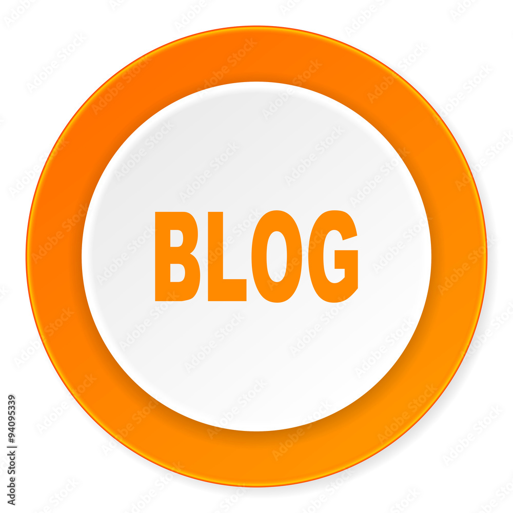 blog orange circle 3d modern design flat icon on white background blog orange circle 3d modern design flat icon on white background