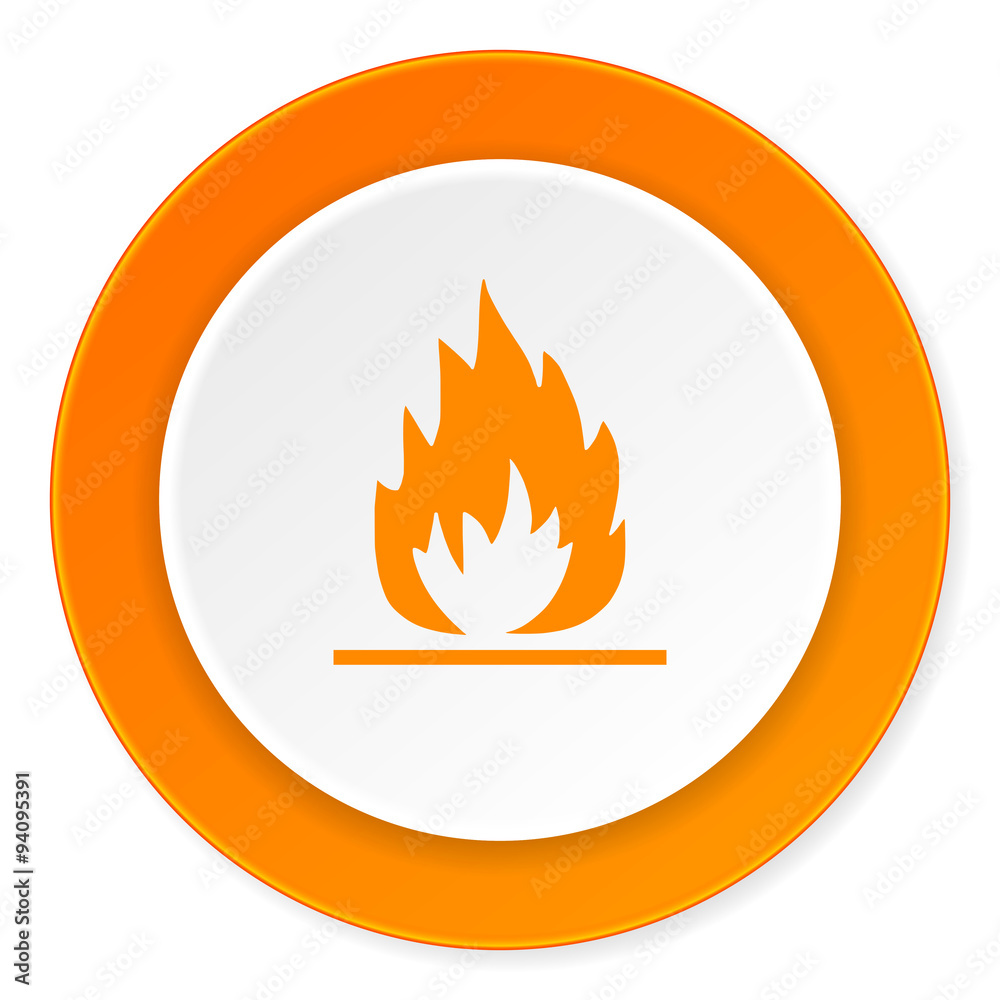flame orange circle 3d modern design flat icon on white background flame orange circle 3d modern design flat icon on white background
