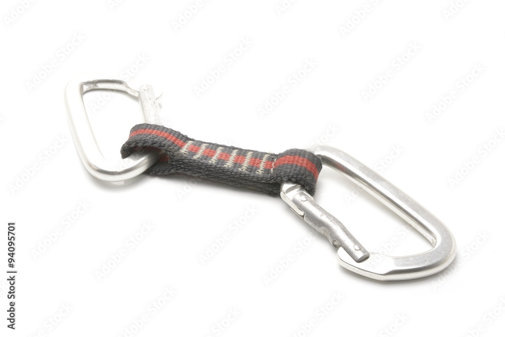 climber carabiner isolated on white background climber carabiner isolated on white background