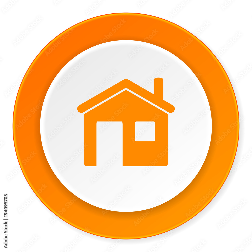 house orange circle 3d modern design flat icon on white background house orange circle 3d modern design flat icon on white background