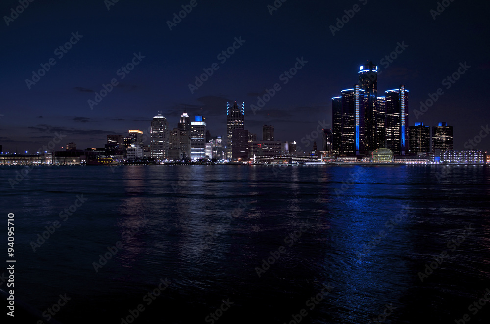 custom made wallpaper toronto digitalDetroit City Panoramic Night Shot With Lights 2015