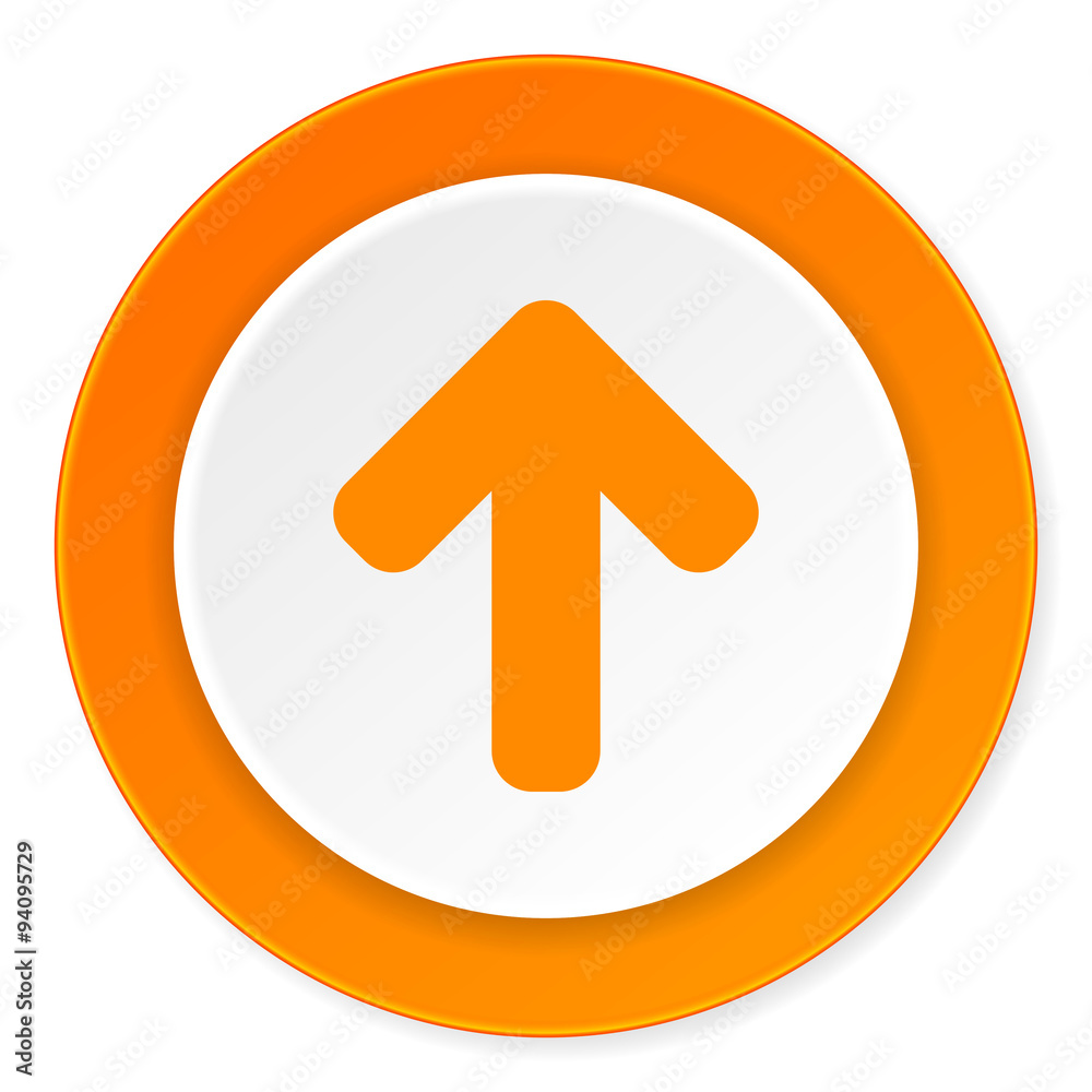 up arrow orange circle 3d modern design flat icon on white background up arrow orange circle 3d modern design flat icon on white background