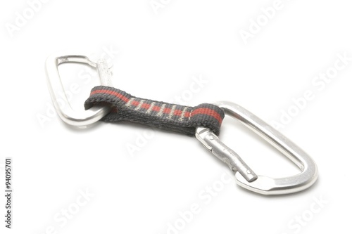 climber carabiner isolated on white background photo