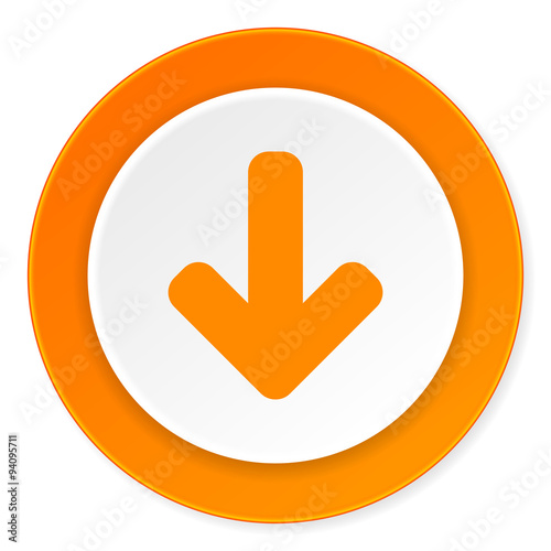 download arrow orange circle 3d modern design flat icon on white background