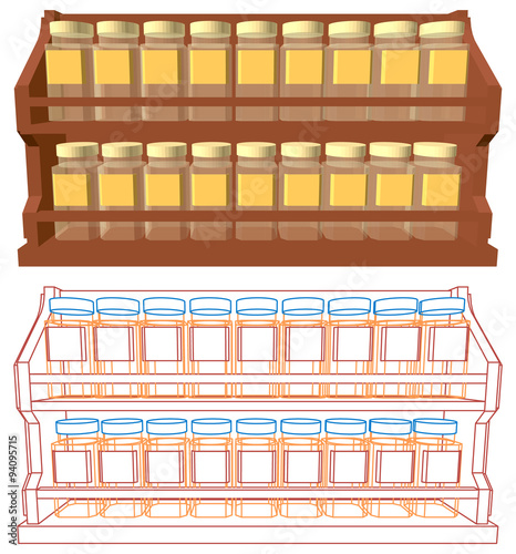 set of spices in jars