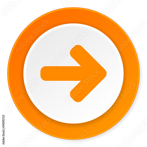 Free Download right arrow orange circle 3d modern design flat icon on white background - GFXLoad