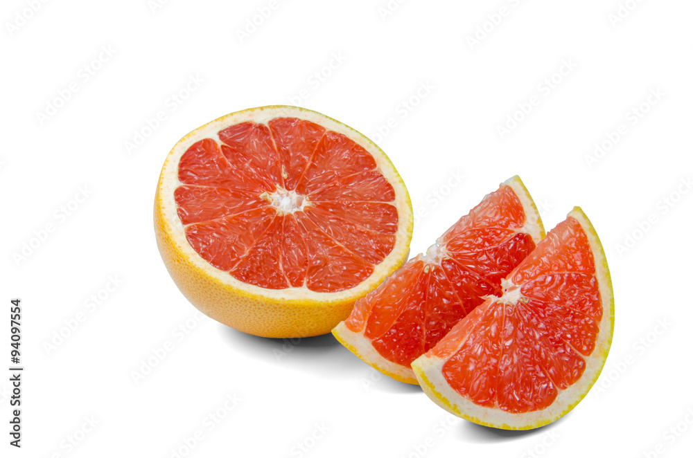 Sliced grapefruit isolated on white background Sliced grapefruit isolated on white background