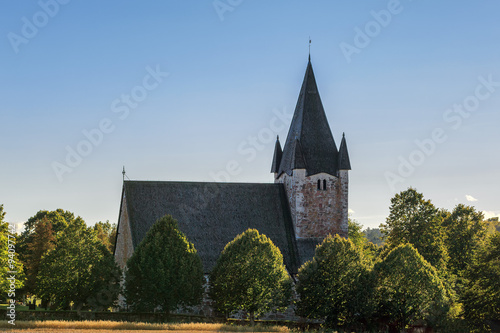 Landscape with old church, Finland, Aland Islands, Aland Islands, Finstrom