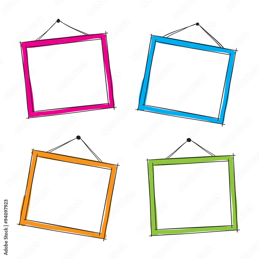 Photo frames doodle sketch, vector Photo frames doodle sketch, vector