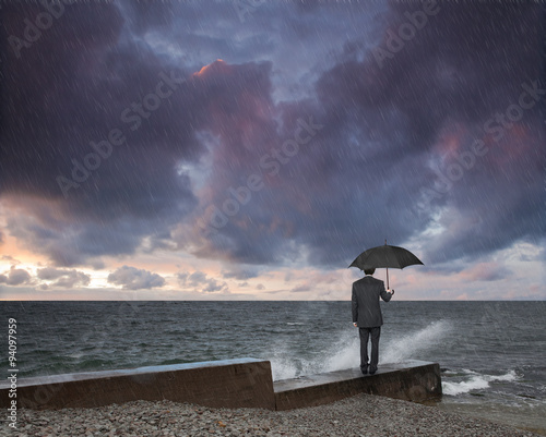 man in a storm
