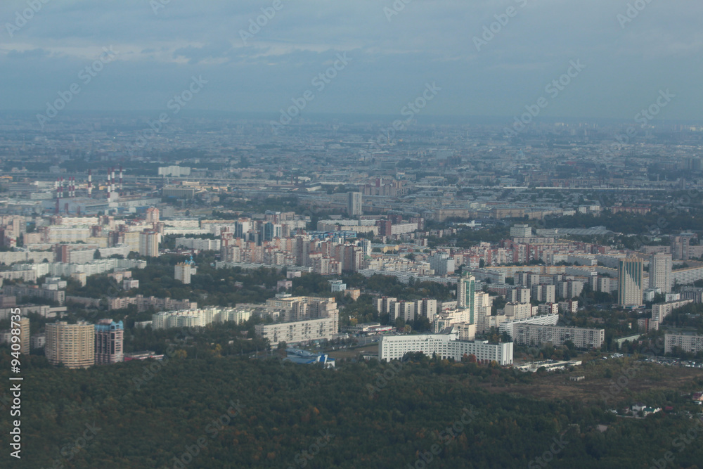 Aerial view to St. Petersburg city.

