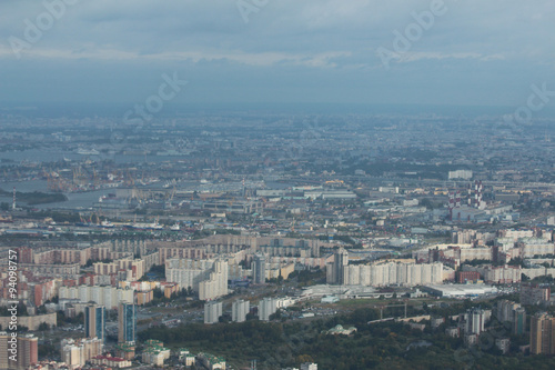 Aerial view to St. Petersburg city. 