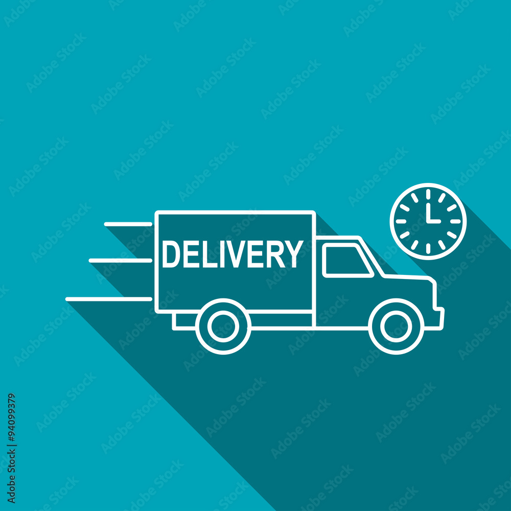 delivery truck with clock icon delivery truck with clock icon