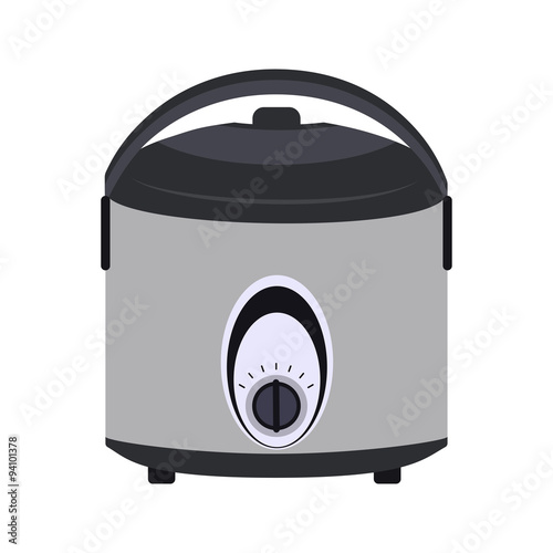 Grey multicooker on white background. 