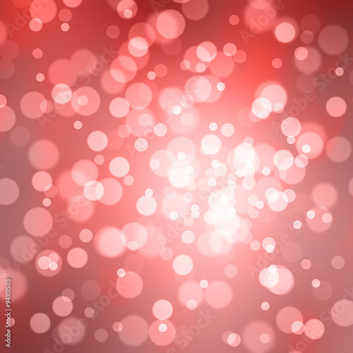 Dreamy abstract blurred red color bokeh circles background. Beautiful fresh abstract New Year and Christmas illustration with copy space background.