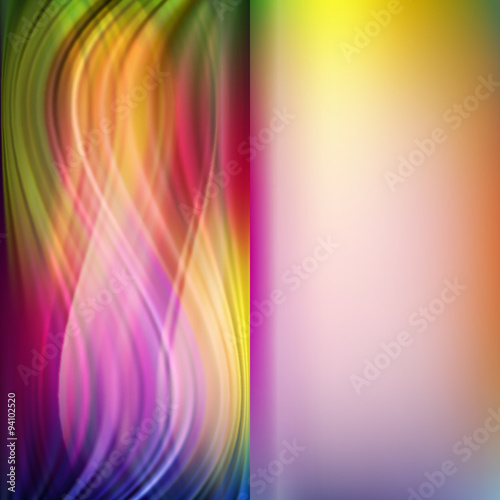 Set of abstract wavy smooth and blurred vector backgrounds