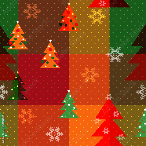 Patchwork seamless christmas pattern geometric elements backgrou