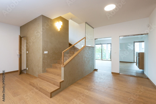 Fotografi Hallway of contemporary house with stairway