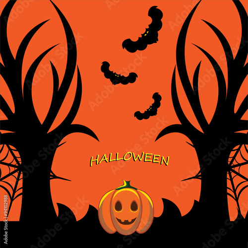 Pumpkin in forest cover