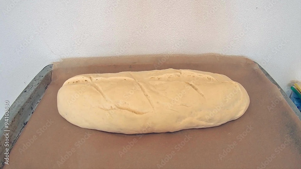 Brot geht auf Backblech auf - Zeitraffer 