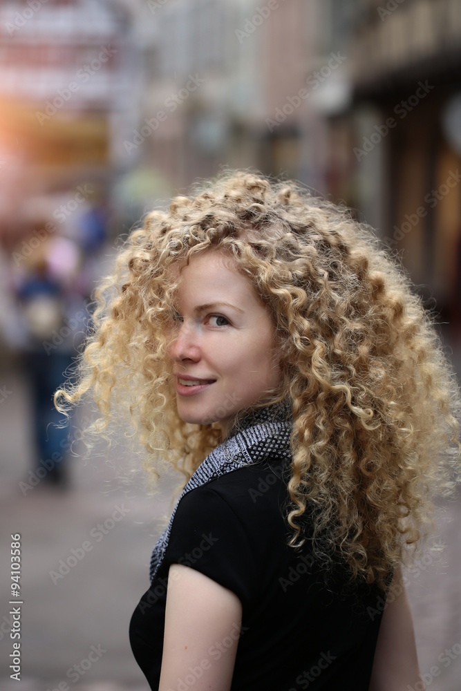 Portrait half-face of attractive lady Portrait half-face of attractive lady
