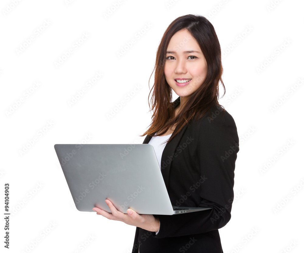 Businesswoman use of the laptop computer Businesswoman use of the laptop computer